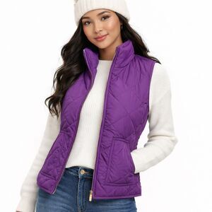 J.Crew Purple Quilted Vest | EUC | XS | Vibrant